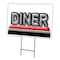 Signmission Diner Yard Sign & Stake outdoor plastic coroplast window, C-1216 Diner C-1216 Diner - alternate 1